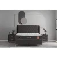 BAMBI YATAK Boxspringbett mit Bettkasten, Bambi Thermo Control, Bett mit Matratze & Stauraum H3 (120x200 cm, Boxbett), Taschenfederkern, Matratzenhöhe: 29 cm, Optionale Nachttisch