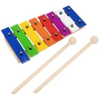 GICO Spielzeug-Musikinstrument GICO Kinder Xylophon für Kinder Metallphon aus Holz L: 20 cm - 3810