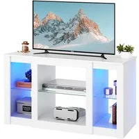 WLIVE Lowboard TV-Schrank mit RGB-LED (22 Modi), 3 offene Fächer & verstellbare, 100 × 40× 56 cm, modern & stabil