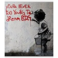 Leinwando Leinwandbild Banksy bilder kunstdruck Träume gross / Dream big dream Rot
