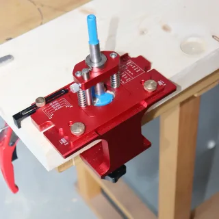 ENJOYWOOD Adjustable Depth Cabinet Hinge Jig 35mm Hinge Hole Punch Locator Cabinet Door Installation Drilling Guide Wood