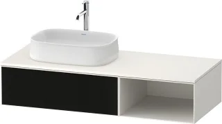 Duravit Zencha Konsolenwaschtischunterbau wandhängend Schwarz Linienstruktur & Weiß n/a & Supermatt  ZE4818063840000