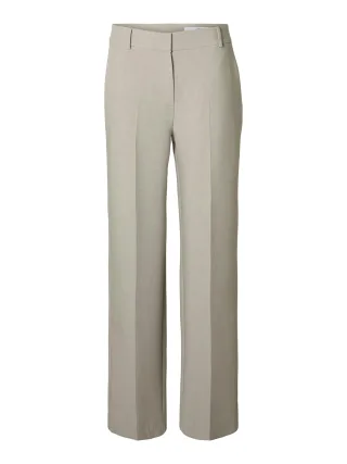SELECTED WOMEN - SLWRITA MW WIDE PANT MEL NOOS Island Fossil - Gr. - 36/32