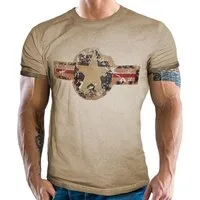 GASOLINE BANDIT® T-Shirt für den US-Army Fan im Washed Sand Look USAF