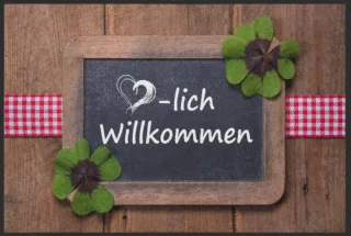 Fussmatte ♥-lich Willkommen 4672 | Größe: 60 cm x 45 cm