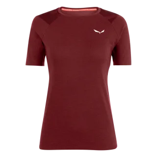 SALEWA - Cristallo Warm Alpine Merino Responsive Kurzarm Baselayer Damen - Rot (Gr.34)