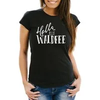 MoonWorks Print-Shirt Damen T-Shirt mit Spruch - Holla die Waldfee - Sprüche Spruchshirt mit Print