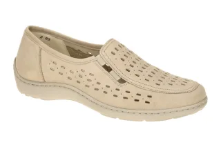 Waldl?ufer 496501 HENNI Beige Slipper Damenschuhe Extra Weit - Echtes Leder b...