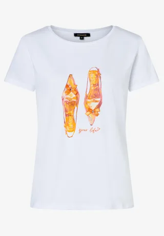 MORE & MORE - Schuhprintshirt weiß - Gr. - 36