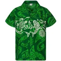King Kameha Hawaiihemd Maori Chest Funky Hawaii-Hemd Herren Kurzarm Front-Tasche Unisex