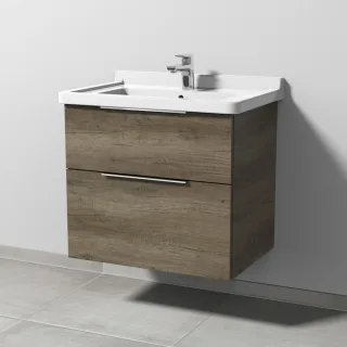 Sanipa 3way Waschtischunterbau zu Duravit Starck 3 Waschtisch mit 2 Auszügen, Eiche-Nebraska UM71037