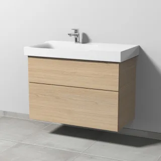 Sanipa 3way Waschtischunterbau zu Geberit Xeno2 Waschtisch mit 2 Auszügen, Eiche-Nordic SM66248