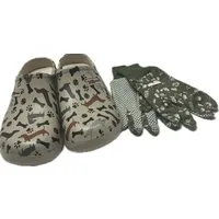 Steinnacher Bärbel Damen Gartenclogs Dackel mit passenden Gartenhandschuhen Clog