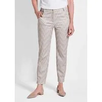 GOLDNER Stoffhose Jerseyhose BELLA mit Print Slim Fit Hose mit Formbund, knöchellang, Allover-Print