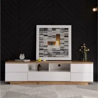 Merax Lowboard Landhaus Altholzoptik, Fernsehtisch TV Board, TV- Lowboard aus Holz, Breite 180 cm