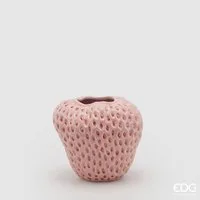 enzo de gasperi Dekovase Erdbeervase Höhe 16 cm Ø 17 cm - Dekovase Keramik rosa (verschiedene Größen können kombiniert werden)