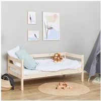 Hoppekids Einzelbett ECO Comfort Kinderbett, Kiefer Massivholz, Jugendbett inkl. Rollrost, 70x160 cm, wahlweise in verschieden Farben/ Matratze/ Absturzsicherung