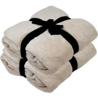 Wohndecke 2er Set Kuscheldecke 150x200 cm Fleecedecke Picknickdecke Decke weich