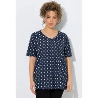 Ulla Popken T-Shirt T-Shirt Biesen A-Linie V-Ausschnitt Halbarm