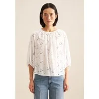 seidensticker Shirtbluse Schwarze Rose 3/4 Rundhals Stickerei