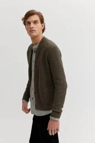 BASEFIELD - Baseball Cardigan green chrome - Gr. - XXL