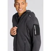 CMP Strickfleecejacke MAN JACKET FIX HOOD mit Kapuze, atmungsaktiv, schnell trocknend