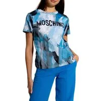 Moschino T-Shirt COUTURE Gothic Bemaltes Brushstrock Arch Tee kontrastreicher Eyecatcher auf kunstvollem Hintergrund