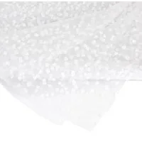 Creativery Stoff, Tüll Stoff mit Samt Herzen 150cm x 3m Weiß