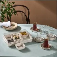 Karaca Frühstücksteller Karaca Clara 7-teiliges Keramik-Frühstücksset, Mehrfarbig