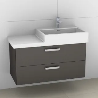 Artiqua 415 Waschtischunterschrank für Living City 818431 Stahlgrau Metallic, 415-WU2L-L15-7141-88 415-WU2L-L15-7141-88