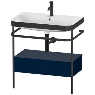 Duravit Happy D.2 Plus c-bonded Set mit Metallkonsole und Schubkasten Nachtblau Seidenmatt 775x490x8 HP4742O9898