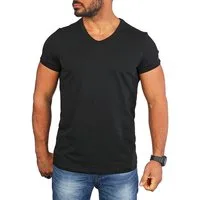 CARISMA T-Shirt Herren Uni Basic tief-breit geschnittener V-Ausschnitt v-neck 4644 V-Ausschnitt unifarben kurzarm slim fit