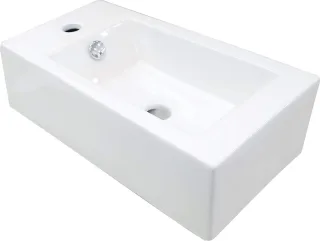 Neuesbad Quadratisch Waschbecken Weiß, LEFT 500X255MM NB1DECGS6U2L1