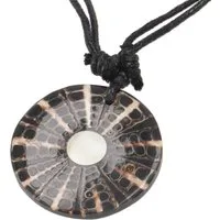 Guru-Shop Perlenkette Ethno Kette, Surferkette mit Muscheleinlage,..