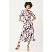 Olsen Midikleid Jerseykleid in Wickeloptik mit Allover-Dessin