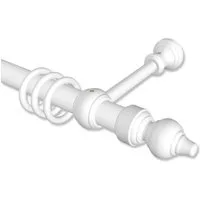 INTERDECO Gardinenstange Classic Rondo, Ø 28 mm, 1-läufig, Wandmontage, Deckenmontage, Weiß