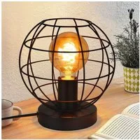 Nettlife Tischleuchte Vintage Schwarz E27 Retro Industrial Tischlampe aus Metall, mit Schalter, LED wechselbar, Wohnzimmer Kinderzimmer Schreibtisch Schlafzimmer