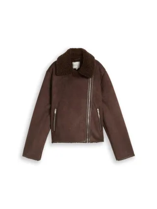 Denim Tom Tailor - Jacke in Wildleder-Optik cool dark brown - Gr. - XL