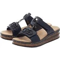 Rieker Pantolette, Plateau, Sommerschuh, Schlappen mit Schmuckelementen