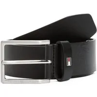 Tommy Hilfiger Ledergürtel ADAN 3.5 cm breit EXT Metalllogopatch, Einfachdornschnalle