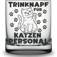 Lasernauten Whiskyglas Glas für Katzenliebhaber und Katzenbesitzer lustige Geschenkidee Katze, mit Gravur