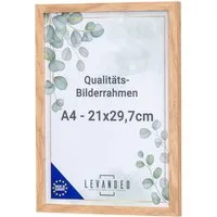 Levandeo® Bilderrahmen, A4 Bilderrahmen Natur Eiche Optik 21x29,7 Made in EU