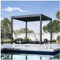 Weide Pergola Classic Premium Pavillon 5 Jahre Garantie Anthrazit, BxTxH: 300x300x255 cm, (Hochwertigste Aluminium-Konstruktion & verzinkte Stahl-Lamellen, Komplettset inkl. detaillierter Aufbauanleitung)