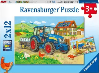 Ravensburger 07616 - Baustelle und Bauernhof (2x12 Teile)