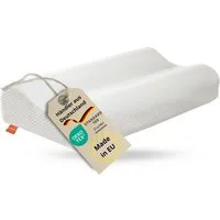 sleepling Nackenstützkissen orthopädisch, Nackenstützkissen, Seitenschläferkissen, Bezug: 59 % Polyester / 41 % Baumwolle, Seitenschläfer, höheneinstellbares Memory Foam Kopfkissen, Antischnarchkissen