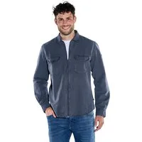 Engbers Langarmhemd Herren Langarm-Hemd mit Leinenanteil, Marineblau