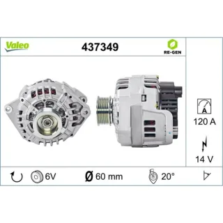 Valeo Generator  120A Citroen Fiat Peugeot 437349 2,8