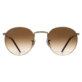 Ray-Ban Rund Unisex Gold Braun Farbverlauf RB3637 Neu Rund
