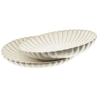 Almina Servierplatte Bloomy 2er-Set Servierplatten aus hochwertigem Porzellan, Porzellan, (2-tlg)