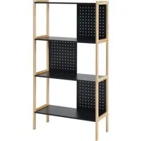 en.casa Mehrzweckregal, »Dønna« Standregal 120x63x28cm Schwarz/Holzfarben
